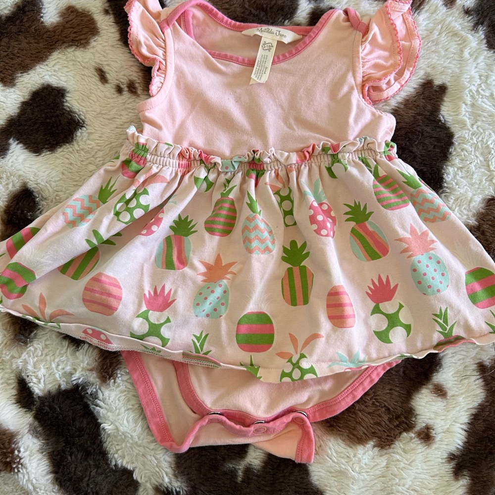 Matilda Jane Pink and Green Pineapple Bodysuit